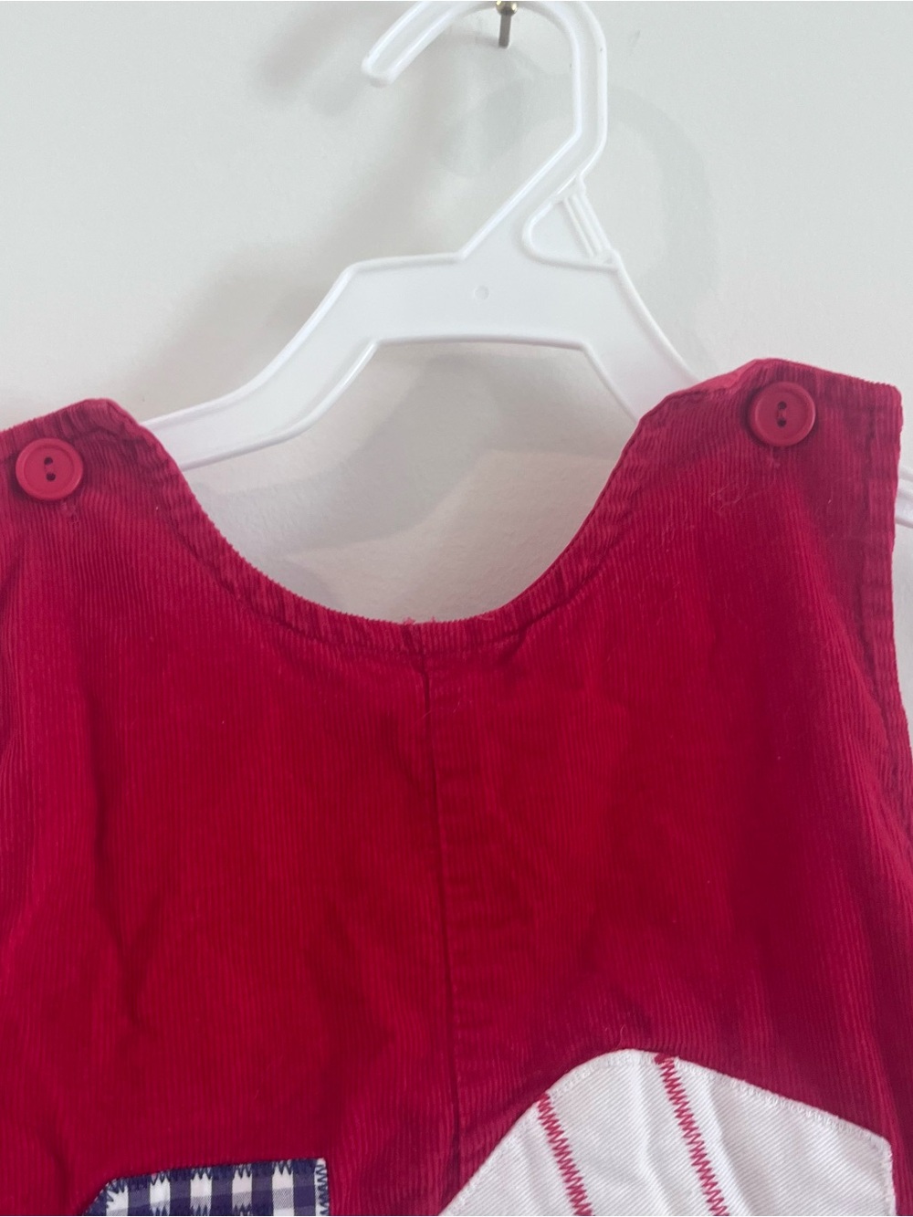Funtasia Too Toddler Boys Red Corduroy Overalls Appliquéd Truck Made In USA 24m - Picture 4 of 6